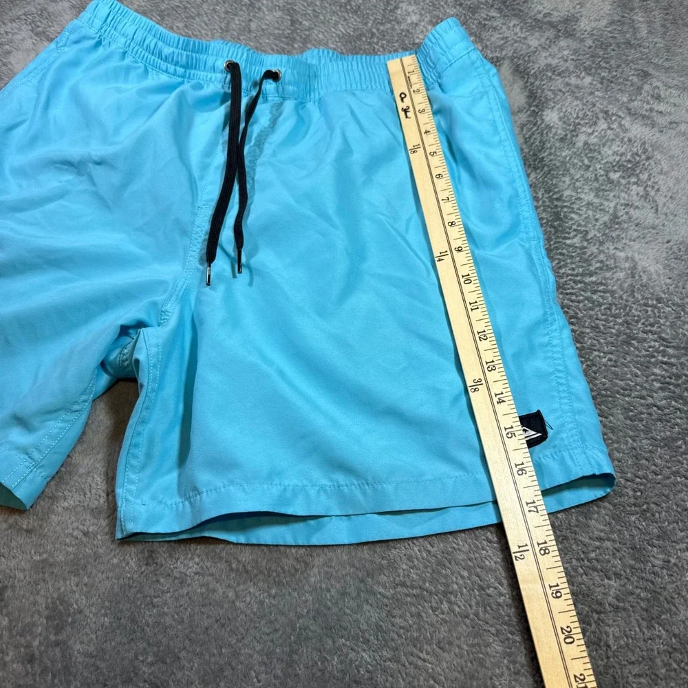 Quiksilver Mens Swim Trunks Light Blue‎ Elastic Waist Board Shorts XL 6in Inseam